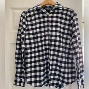 Land's End Buffalo Check Flannel Button Down size 10